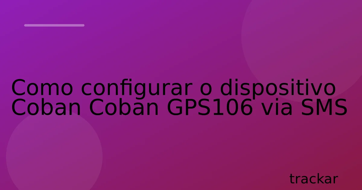 Como configurar o dispositivo Coban Coban GPS106 via SMS