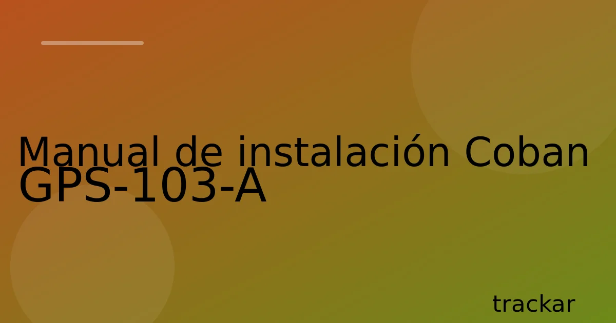 Manual de instalación Coban GPS-103-A