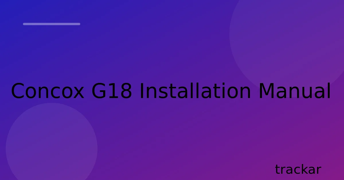 Concox G18 Installation Manual