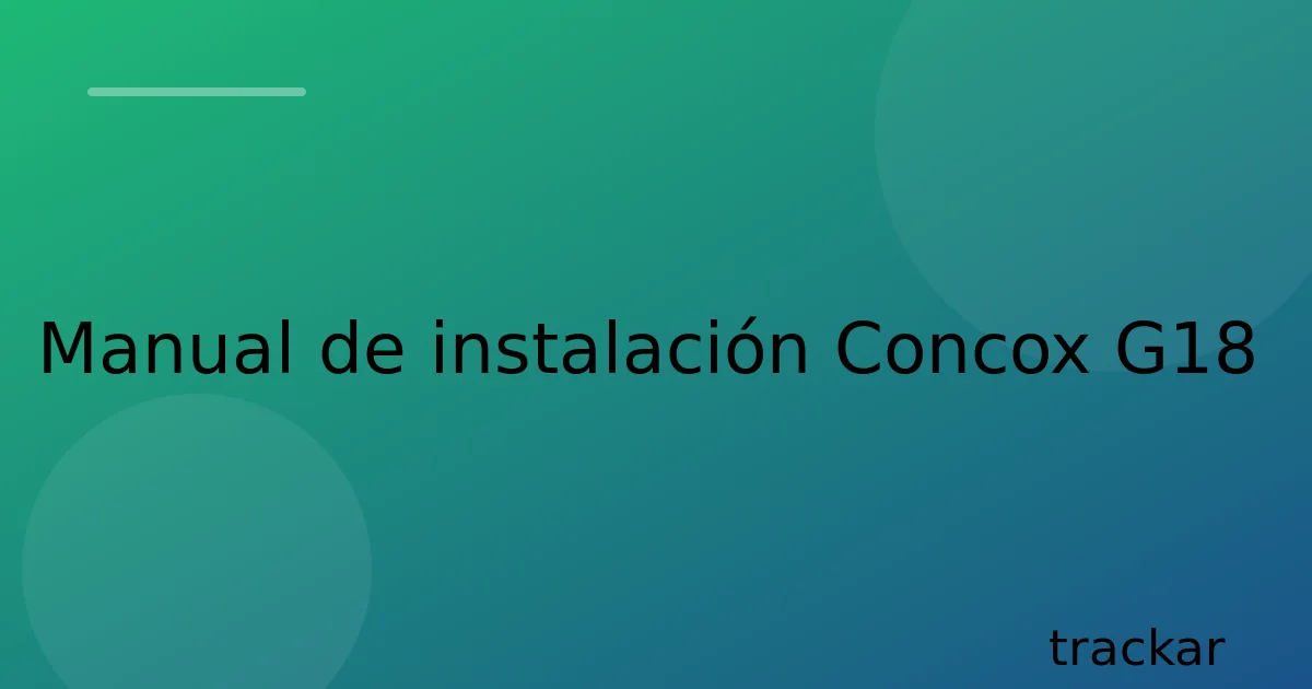 Manual de instalación Concox G18