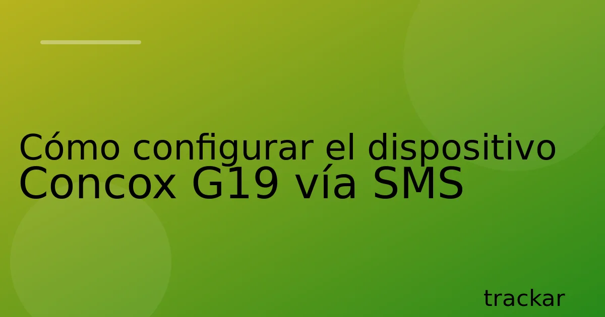 Cómo configurar el dispositivo Concox G19 vía SMS