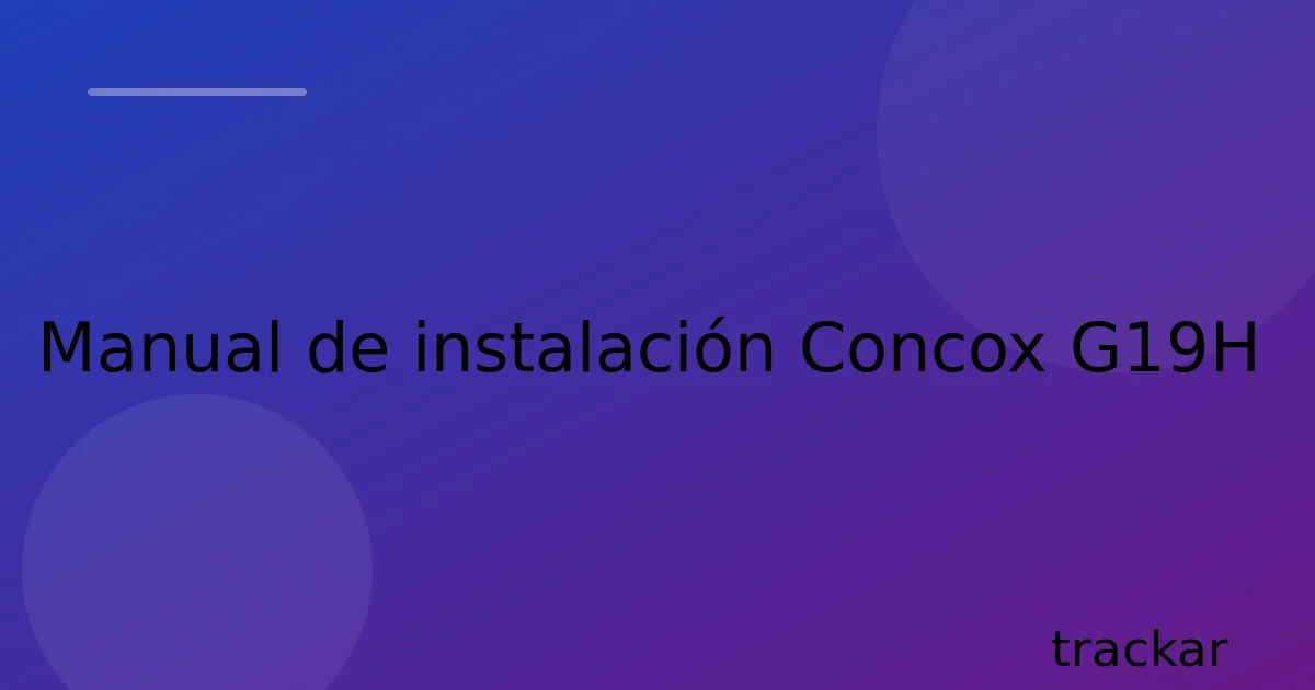 Manual de instalación Concox G19H