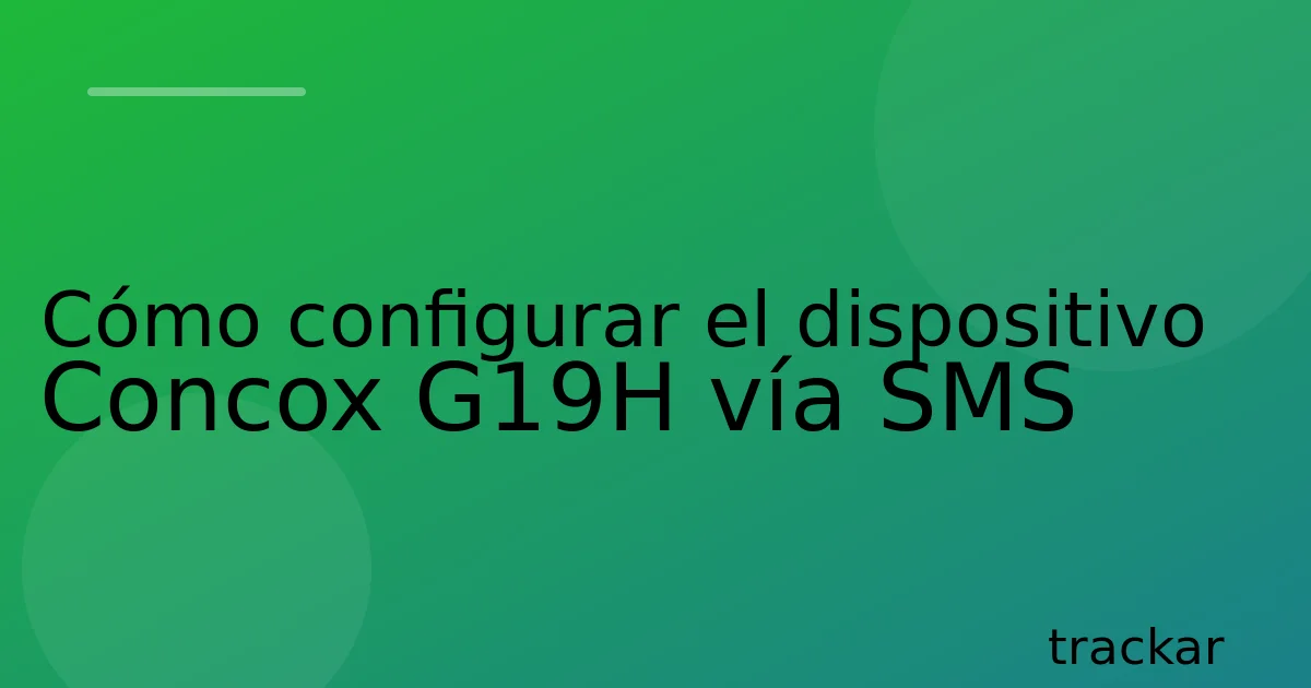 Cómo configurar el dispositivo Concox G19H vía SMS