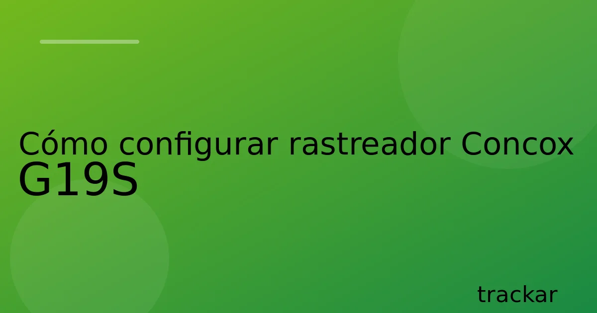 Cómo configurar rastreador Concox G19S