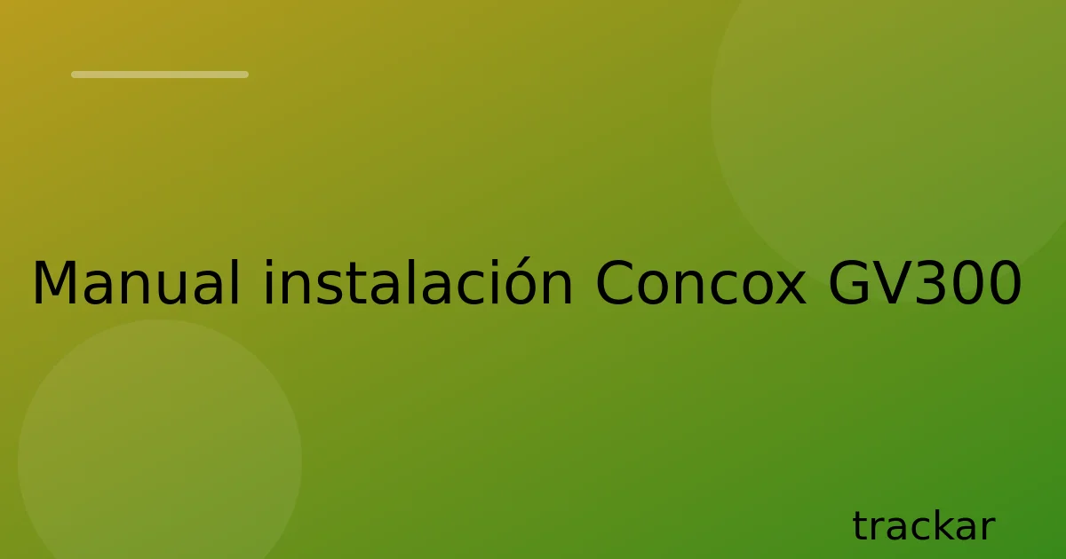 Manual instalación Concox GV300