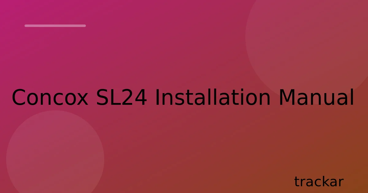 Concox SL24 Installation Manual