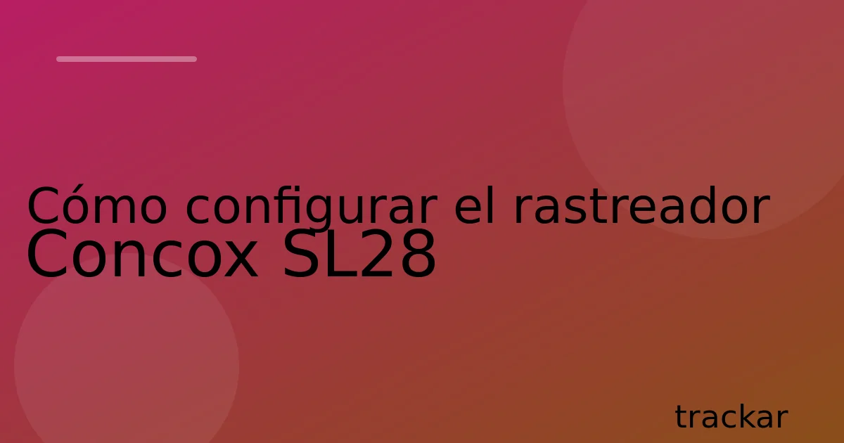Cómo configurar el rastreador Concox SL28