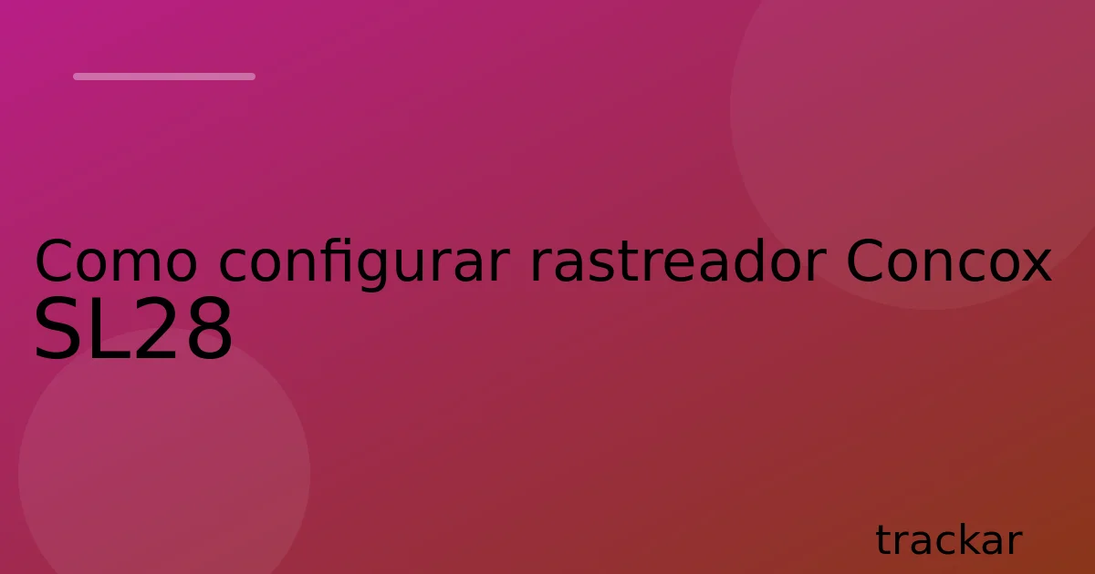 Como configurar rastreador Concox SL28