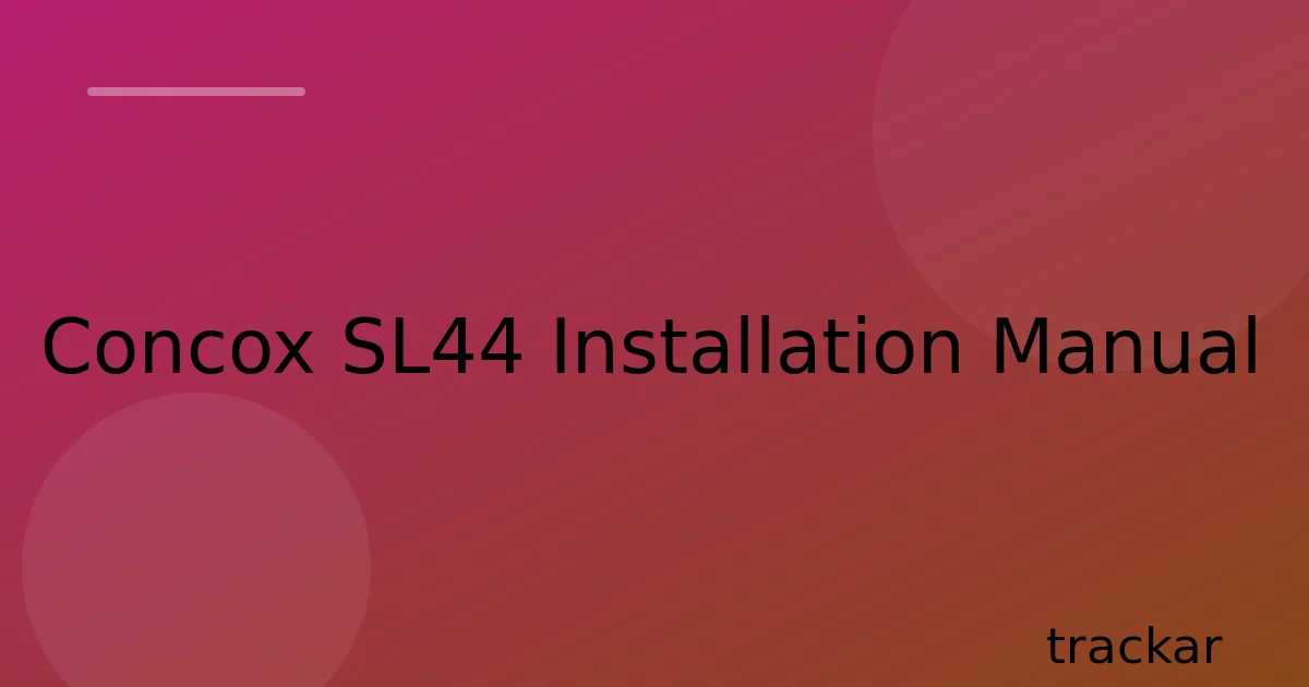 Concox SL44 Installation Manual