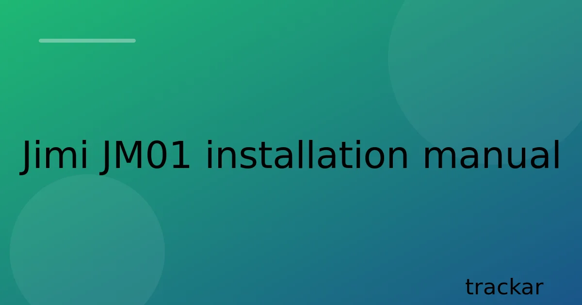 Jimi JM01 installation manual