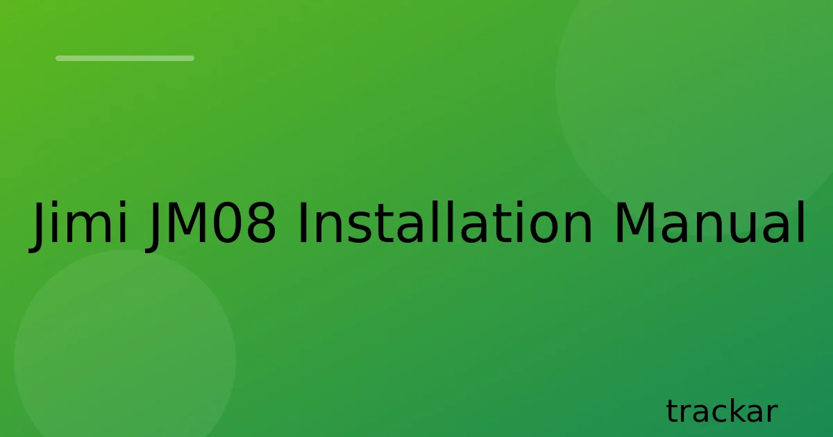 Jimi JM08 Installation Manual