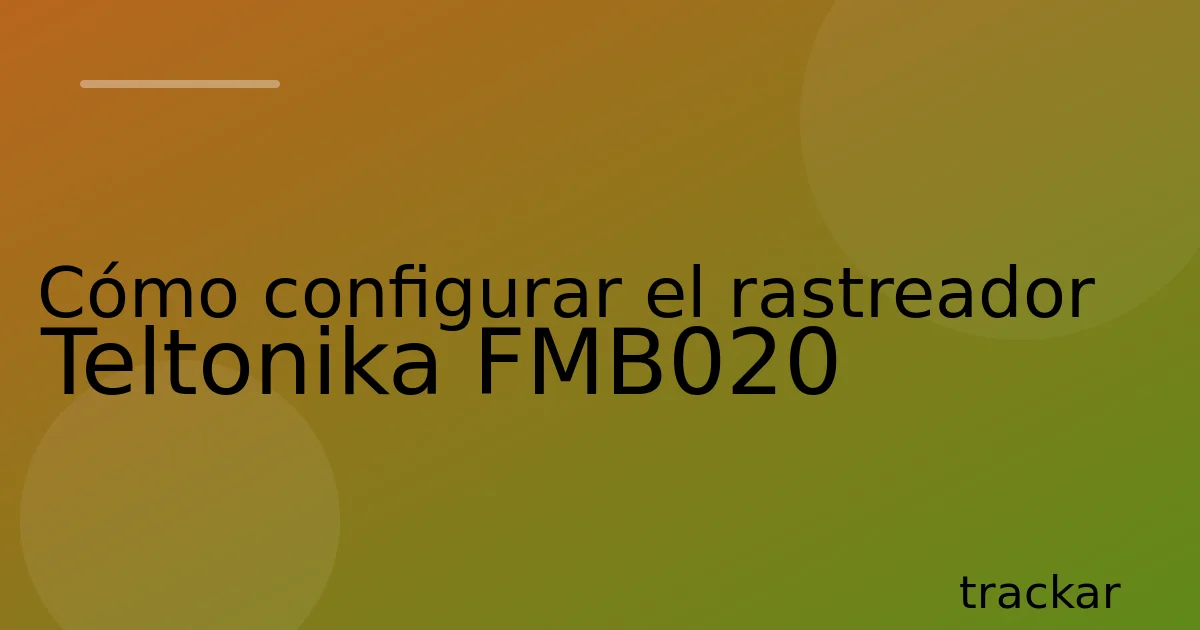 Cómo configurar el rastreador Teltonika FMB020