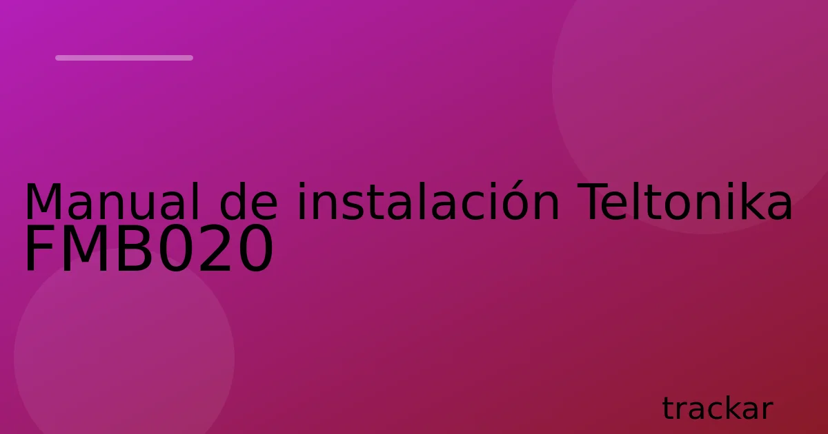 Manual de instalación Teltonika FMB020