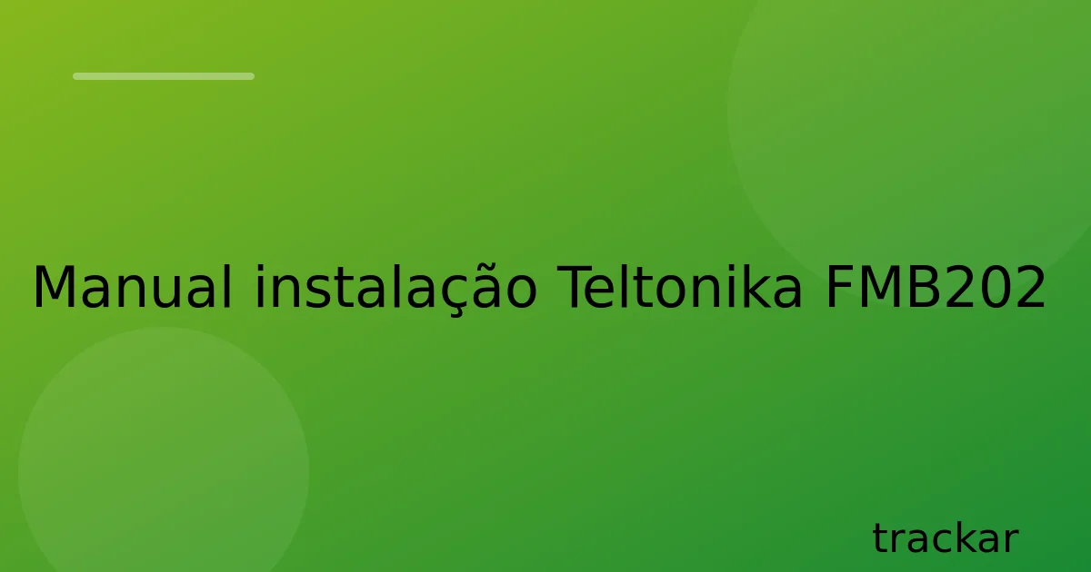 Manual instalação Teltonika FMB202