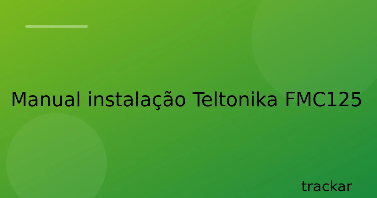 Manual instalação Teltonika FMC125